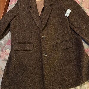 Old Navy Herringbone Brown Blazer